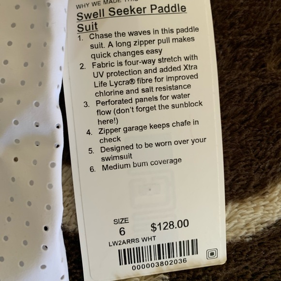 New Lululemon White Swell Seeker Paddle swimsuit 6 - Picture 2 of 5
